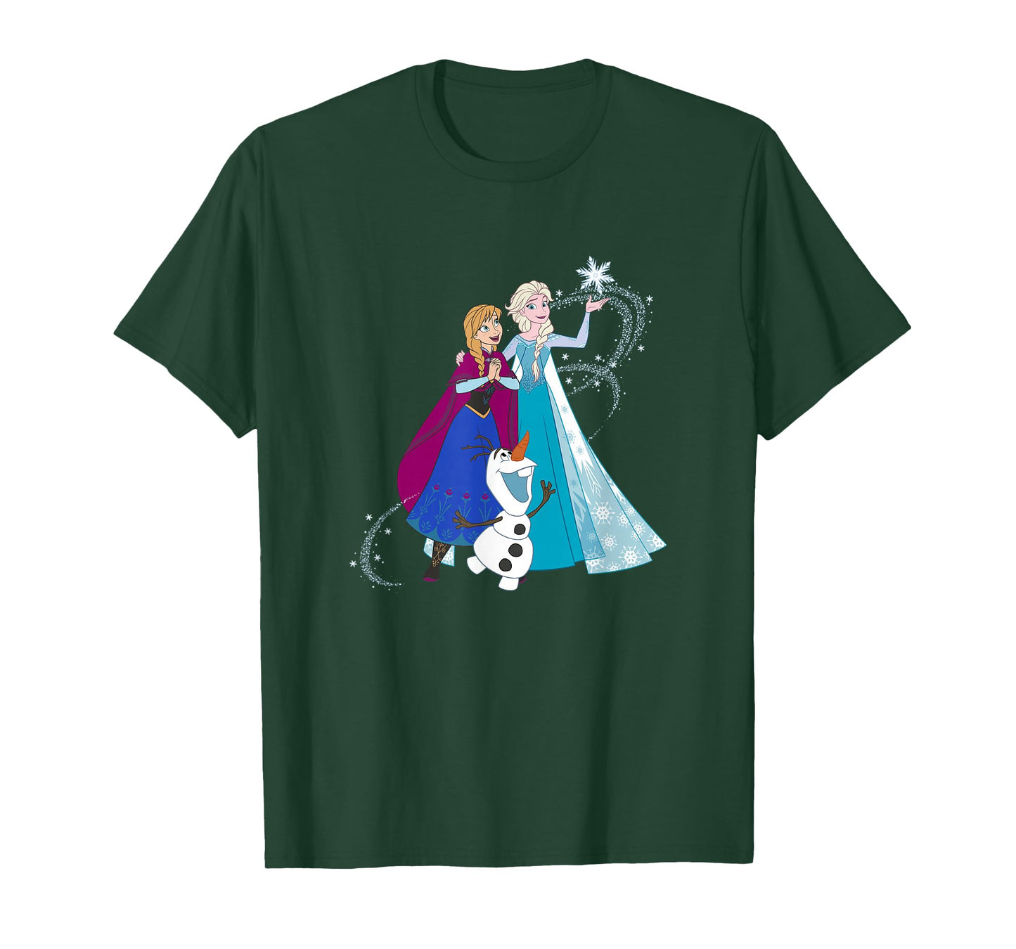 Disney Frozen Olaf Anna & Elsa Sisters Snowflake Portrait T-Shirt