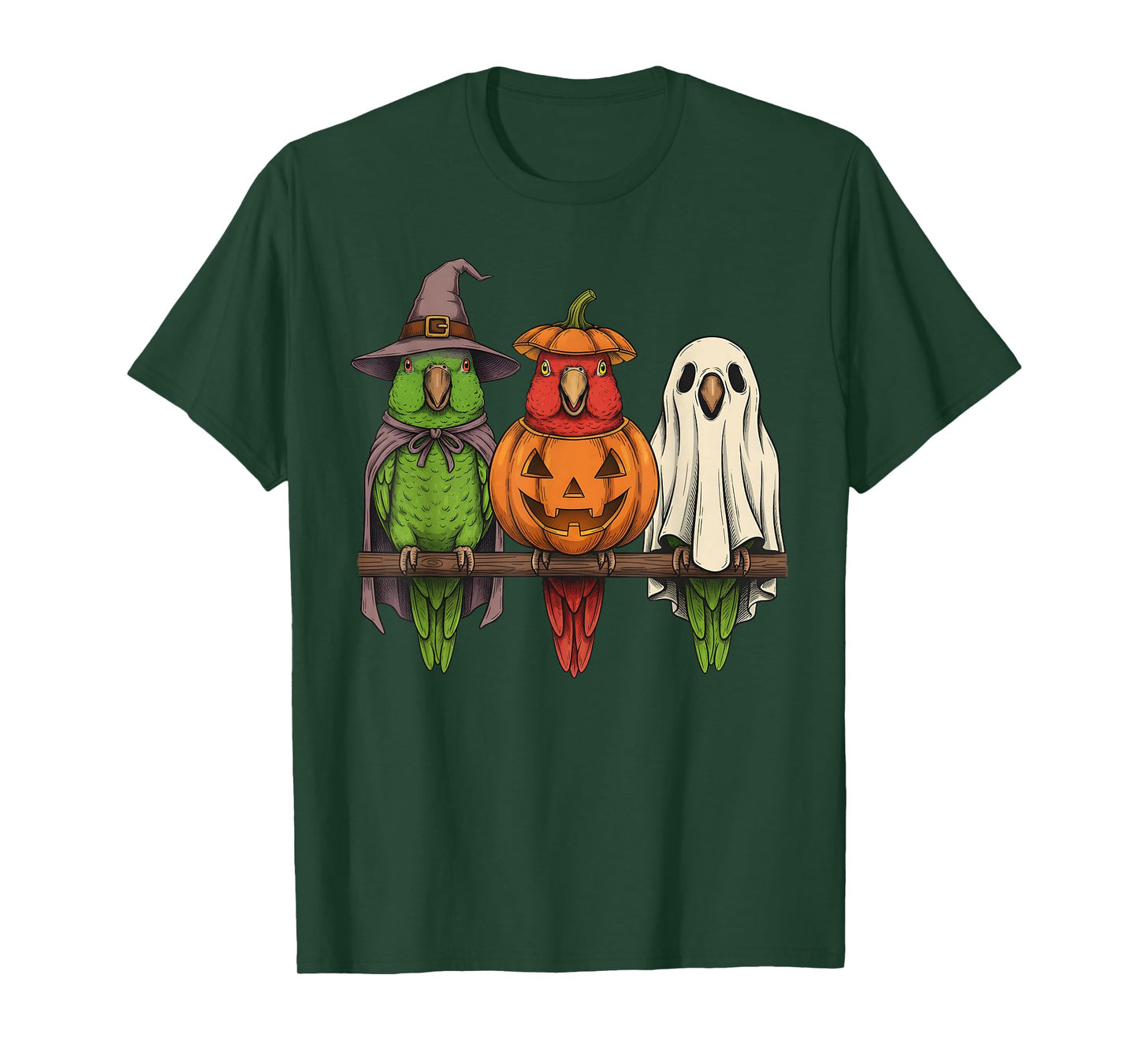 Spooky Ghost Eclectus Parrot Lover Pumpkin Halloween T-Shirt