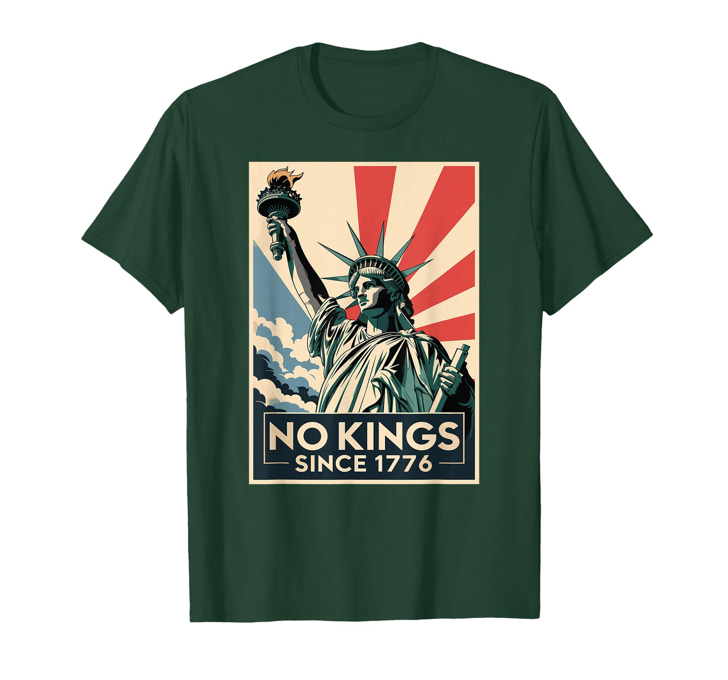 No Kings in America Since 1776 Statue of Liberty Vintage T-Shirt