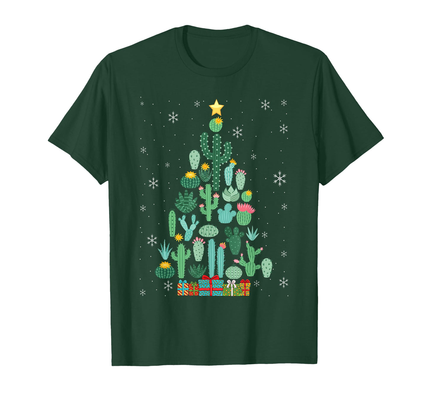 Funny Succulent Christmas Tree Cactus Gardener T-Shirt