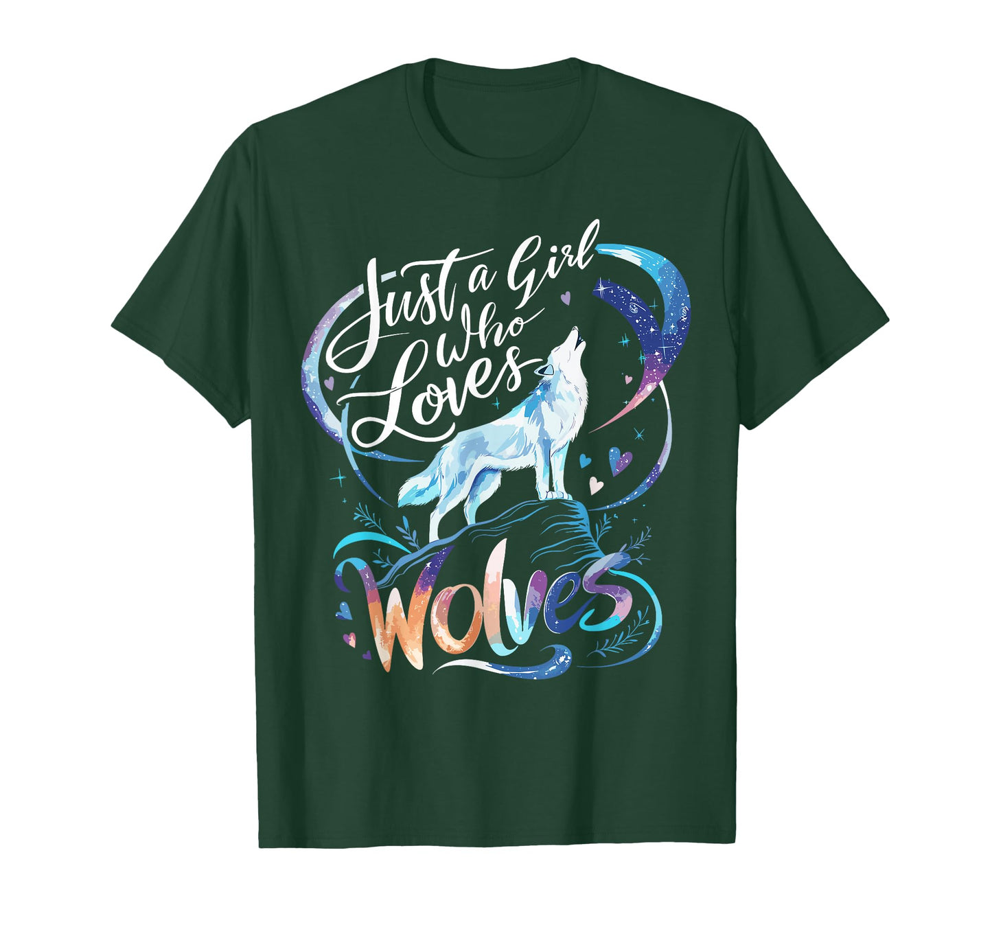 Cute Wolf Just a Girl Who Loves Wolves T-Shirt
