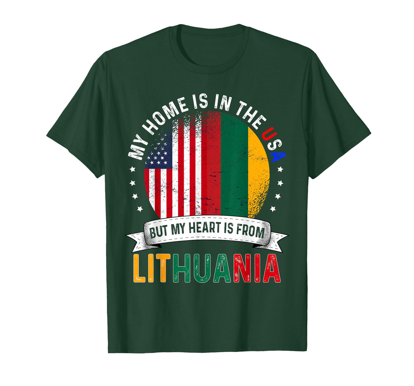 Lithuanian American Patriot Heart is from Lithuania Flag T-Shirt