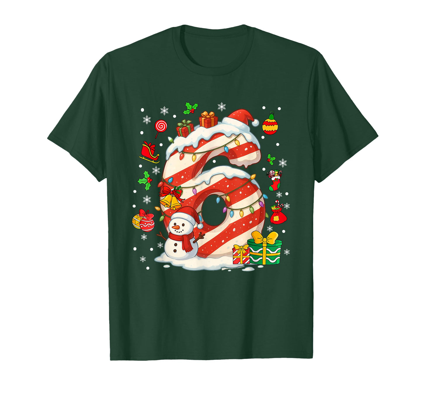 Number 67 Christmas Candy 6 7 Six Seven 6 7 Matching Couples T-Shirt