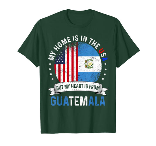 Guatemalan American Patriot Heart is from Guatemala Flag T-Shirt Small