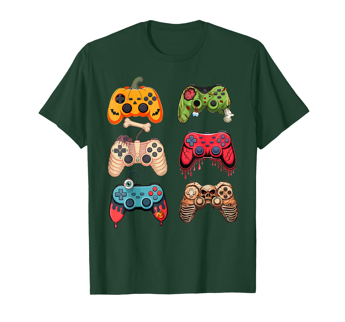 Halloween Skeleton Gamer Zombie Gaming Controllers Mummy T-Shirt