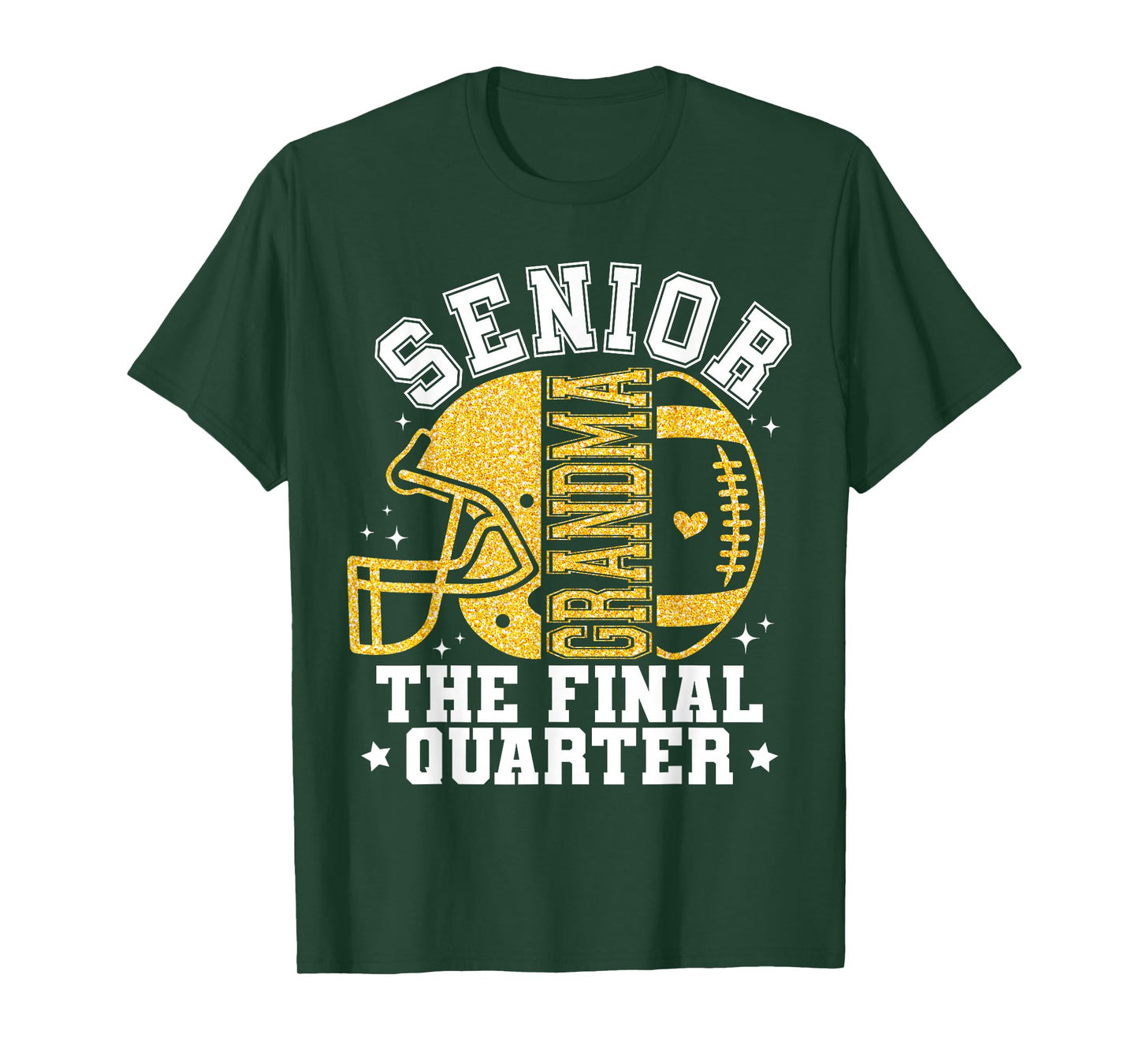 Cute Senior Football Grandma The Final Quarter 2026 Game Day T-Shirt