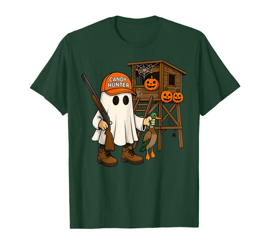 Duck Candy Hunter Ghost Halloween T-Shirt