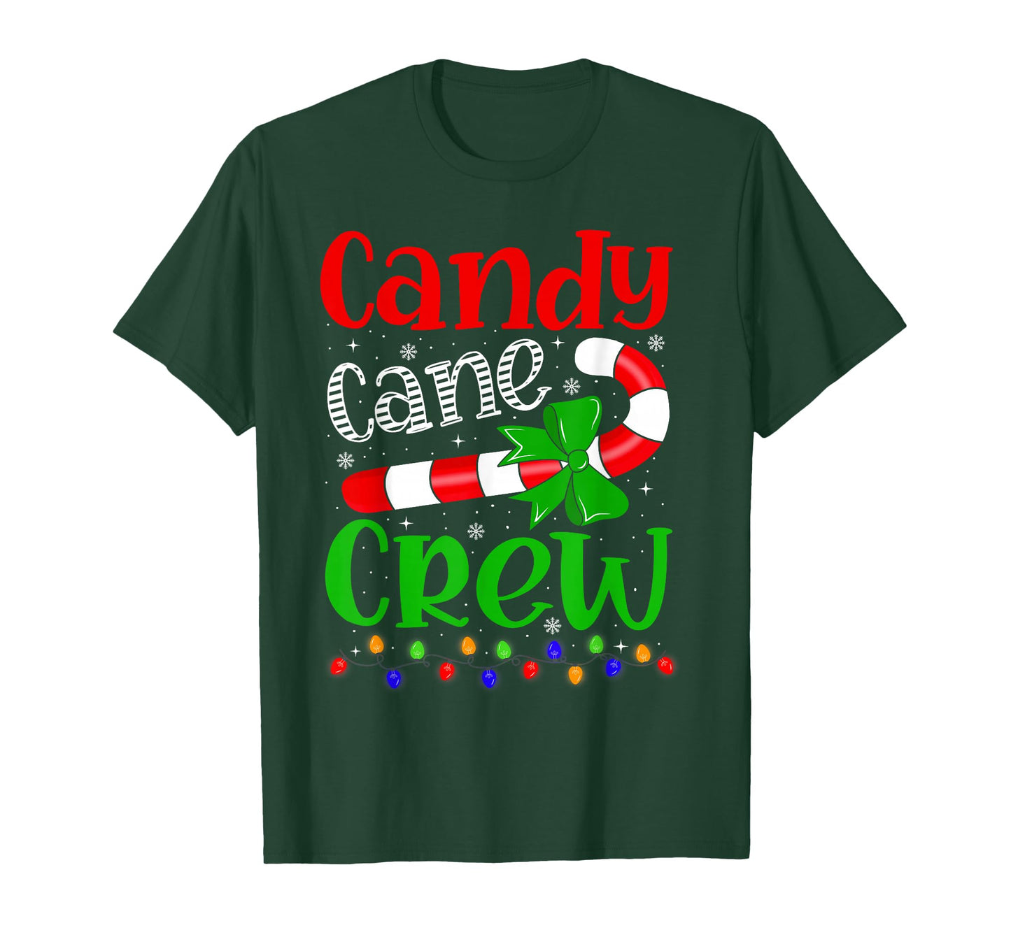 Candy Cane Crew Christmas Family Matching Funny Xmas Pajamas T-Shirt