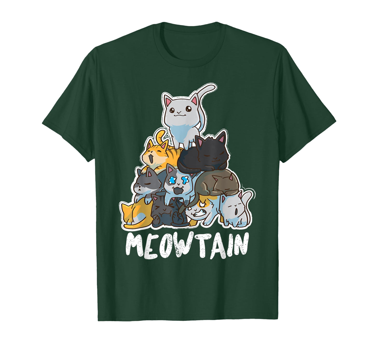 Anime Cats Kawaii Neko Pile Moewtain T-Shirt