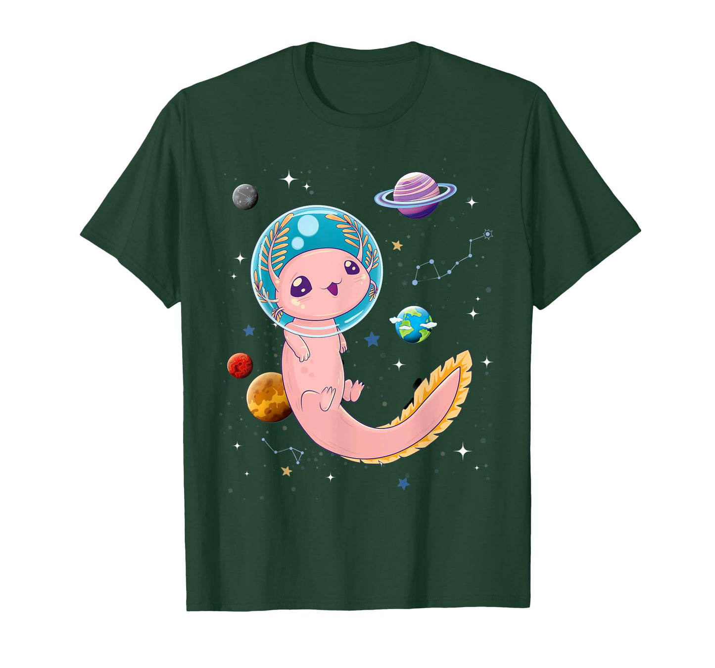 Cute Creepy Anime Pastel Goth Clothes Space Axolotl Kawaii T-Shirt