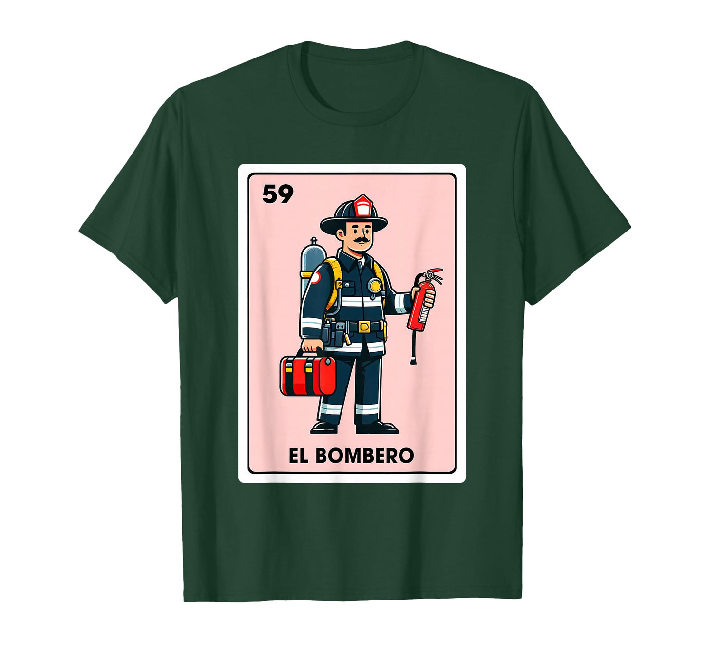 Mexican Fireman Firefighter El Bombero Mexican Bingo Card T-Shirt