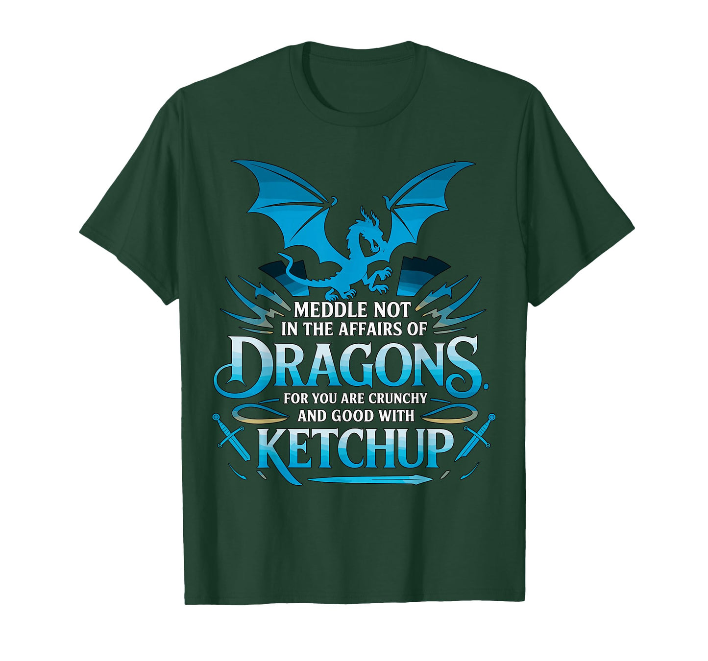 Dragon Affairs Ketchup Funny Fantasy Warrior T-Shirt