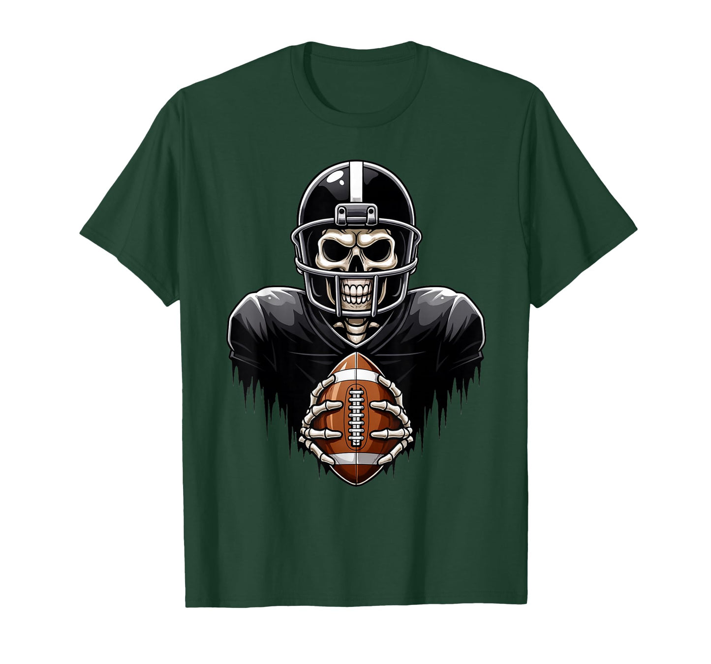 Skeleton Playing Football Player Halloween Costume Sports T-Shirt