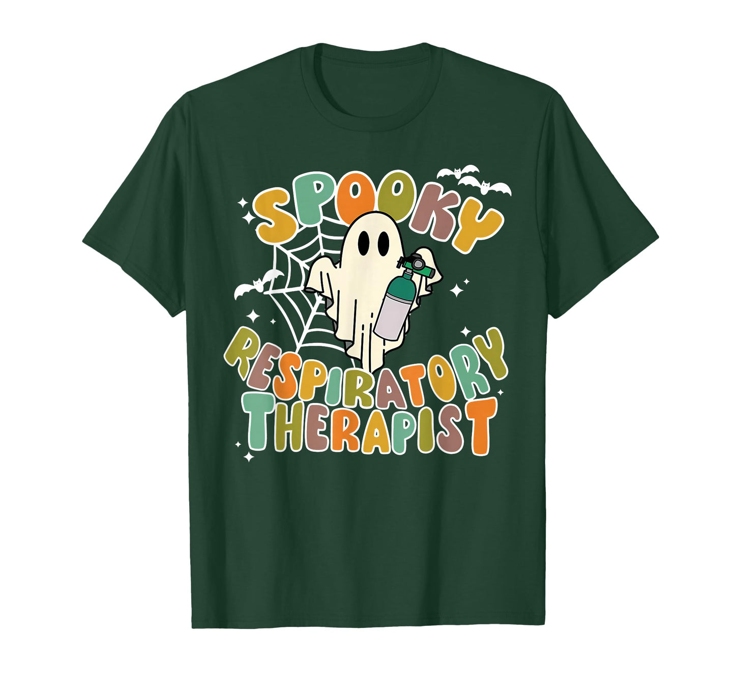 Spooky Respiratory Therapy RT Ghost Halloween CRT RRT Nurse T-Shirt