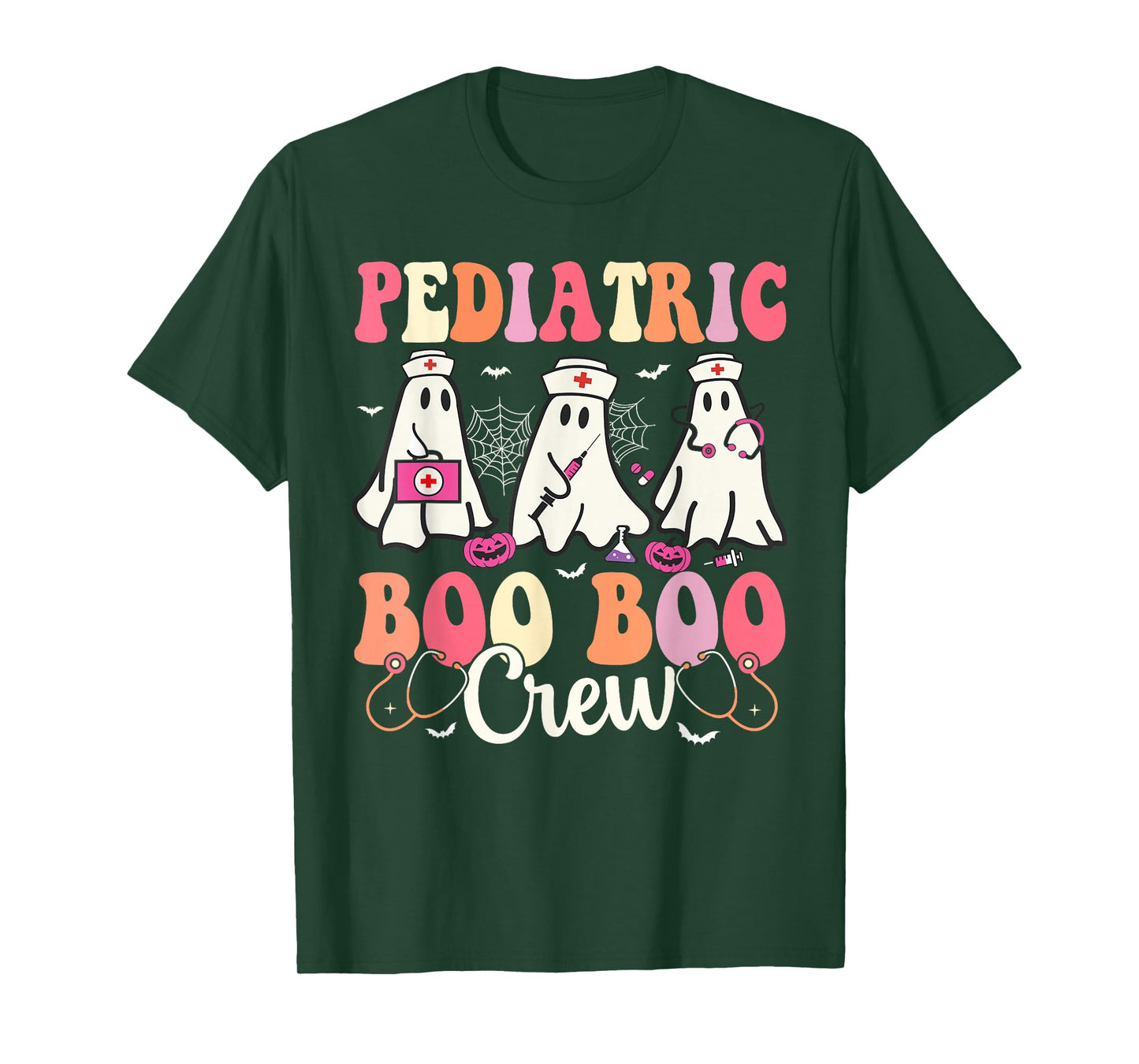Pediatric Nurse Boo Boo Crew Ghost Nurse Halloween Costume T-Shirt