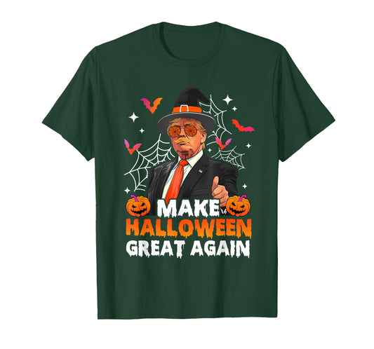 Make Halloween Great Again Funny Trump Spooky Season Witch T-Shirt