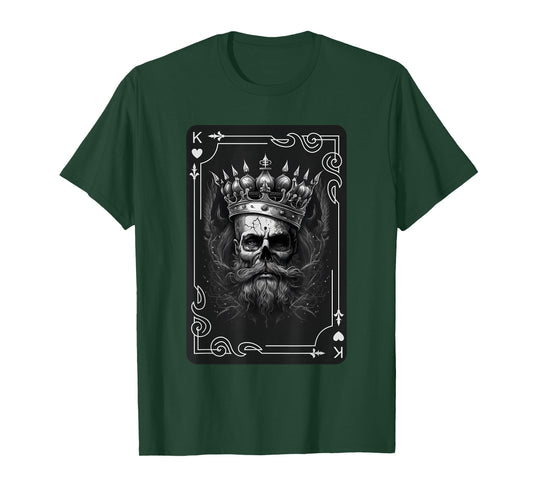 King of Hearts Creepy Card Game Poker Gothic Halloween T-Shirt