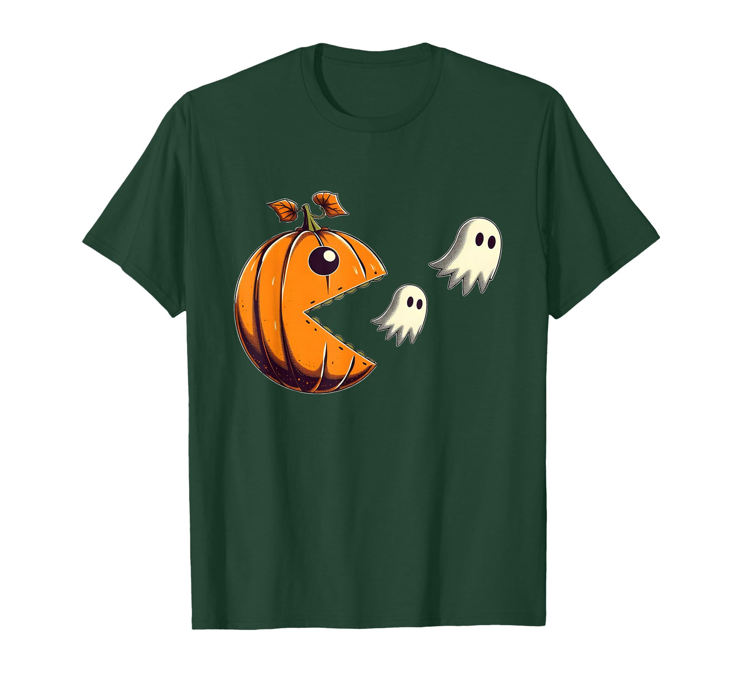 Pumpkin Eating Ghost Gamer Halloween Gaming Boys Teen Kids T-Shirt