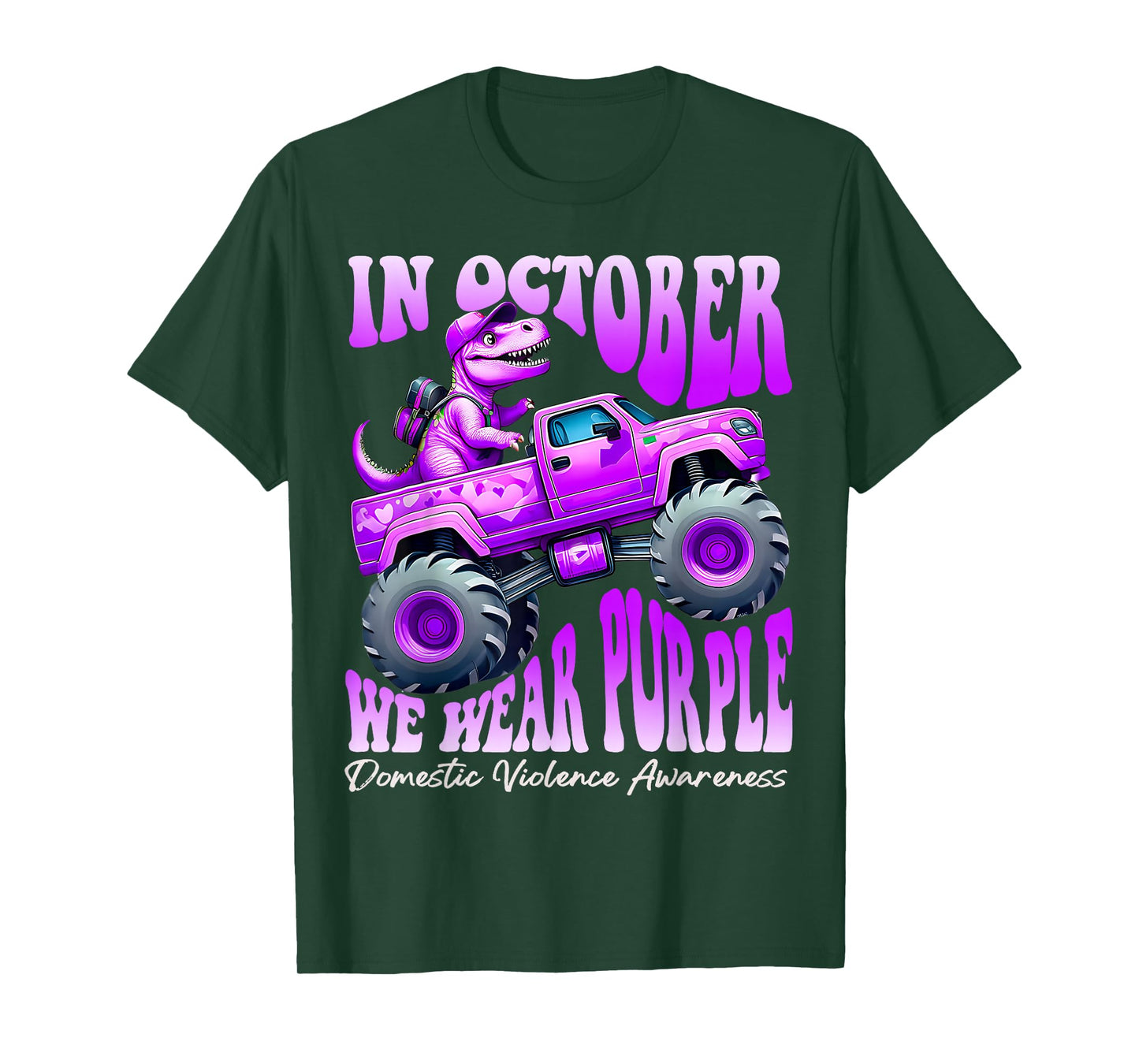 Domestic Violence Monster Truck Toddler Boy We Wear Purple T-Shirt