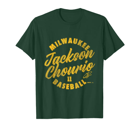 Jackson Chourio Milwaukee Baseball Vintage Curisve MLBPA T-Shirt