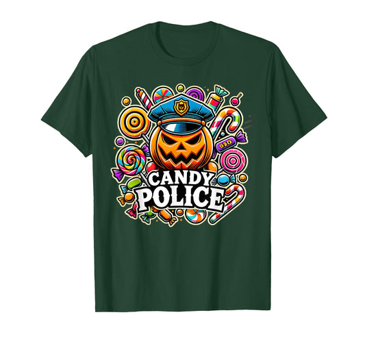 Candy Police Funny Halloween Party Trick or Treat Security T-Shirt