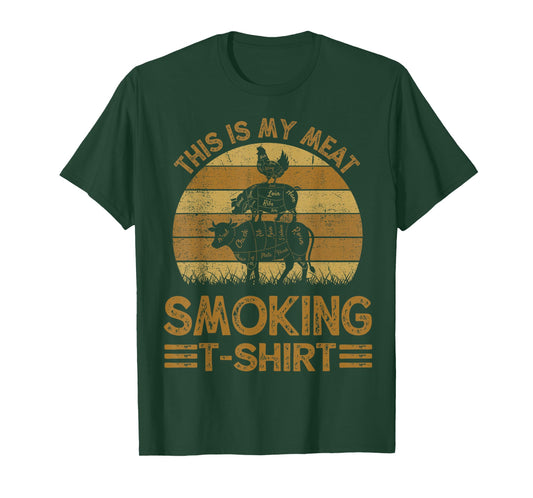 Funny This is My Meat Smoking T-Shirt BBQ Dad Barbeque Gift T-Shirt