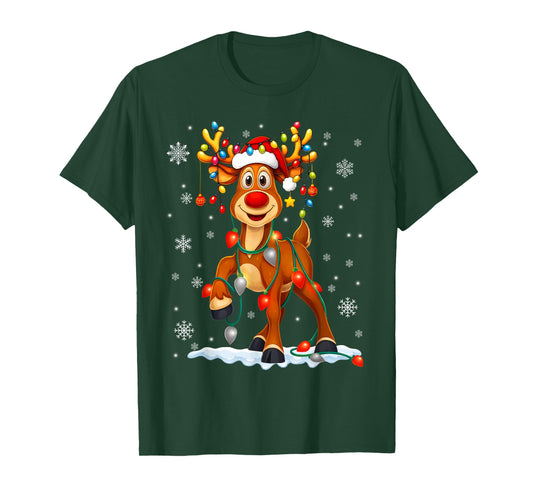 Funny Rudolph Reindeer Pjs Pajamas Christmas Men Women Kids T-Shirt