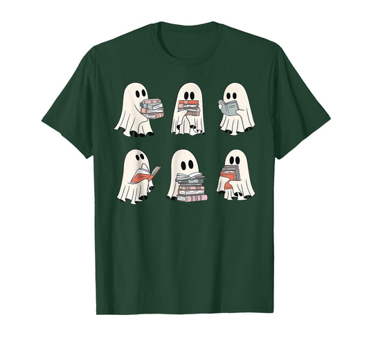 Ghost Reading Teacher Halloween Costume Book Lover T-Shirt