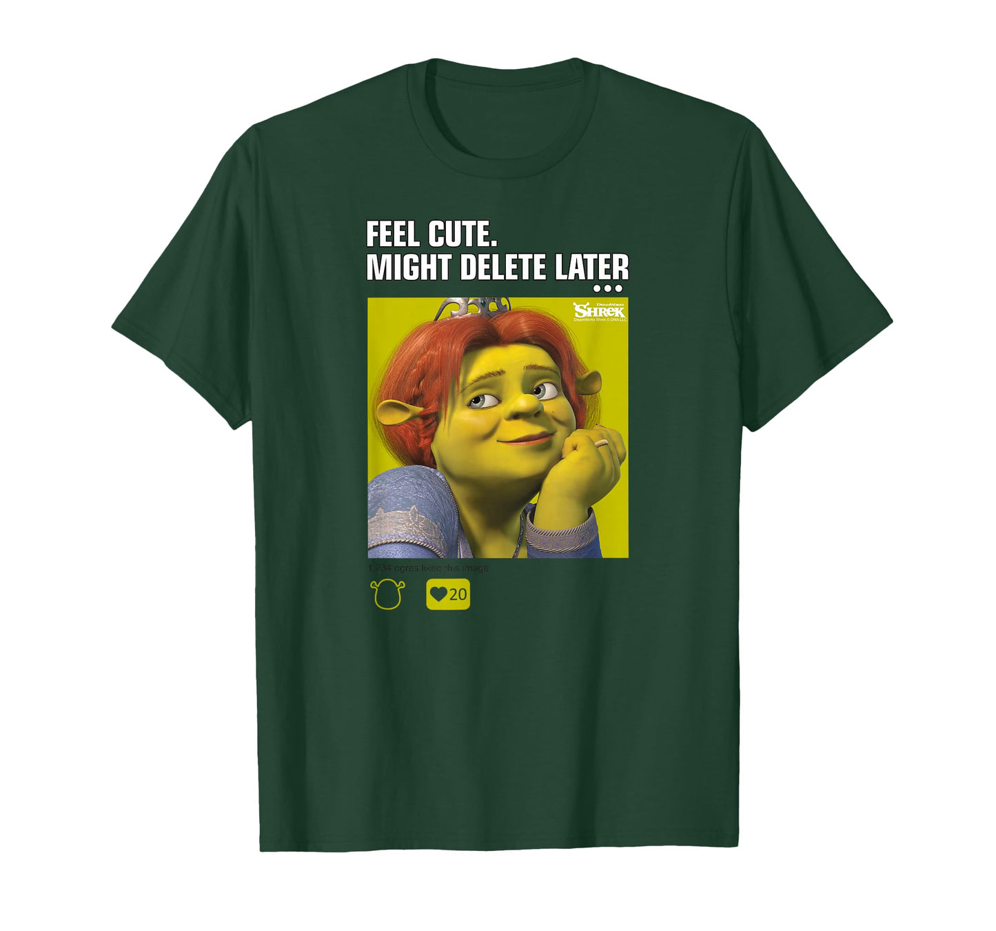 Shrek Fiona Feel Cute Might Delete Later Meme T-Shirt