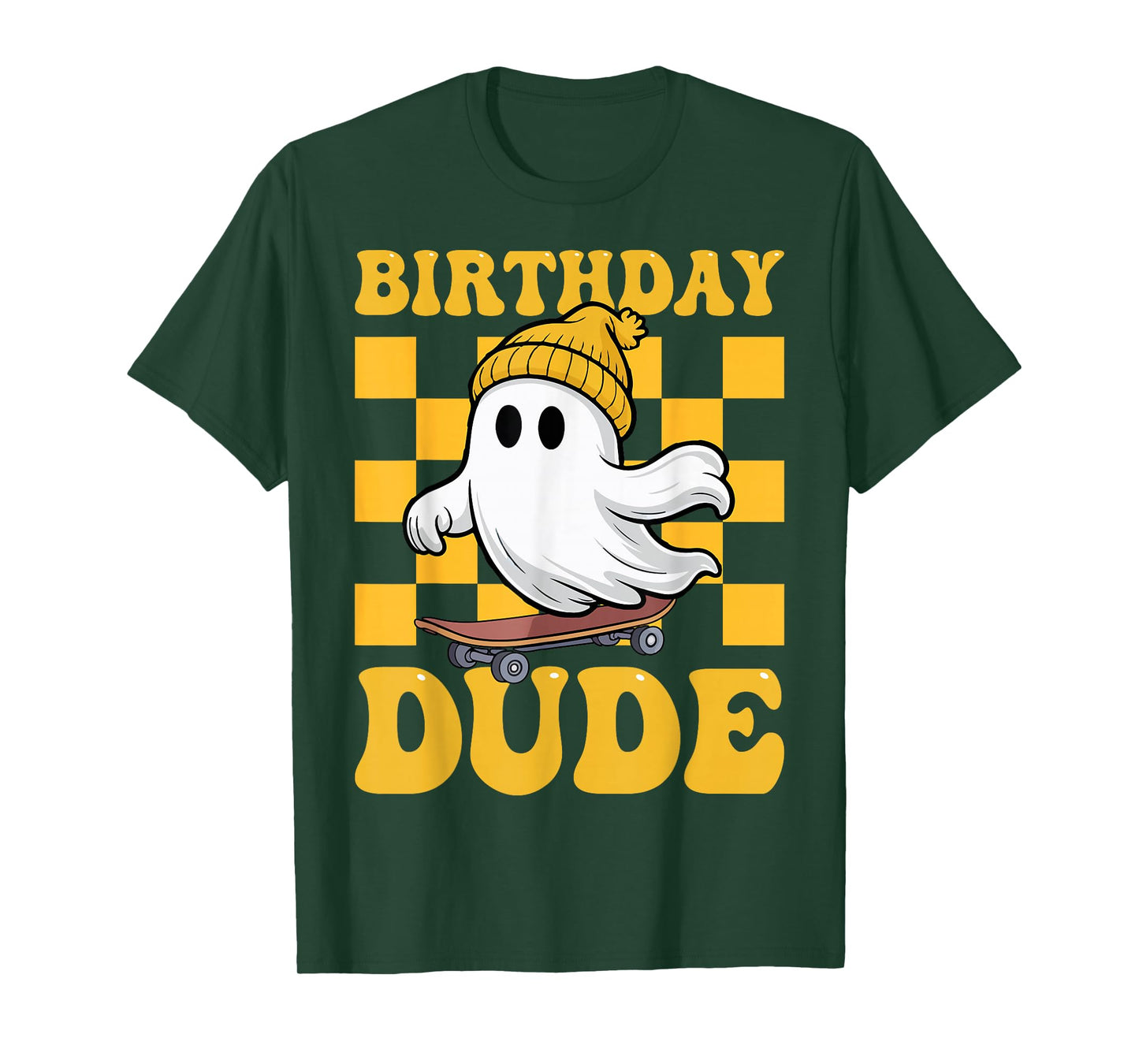 October Birthday Dude Ghost Halloween Spooky Skateboarding T-Shirt