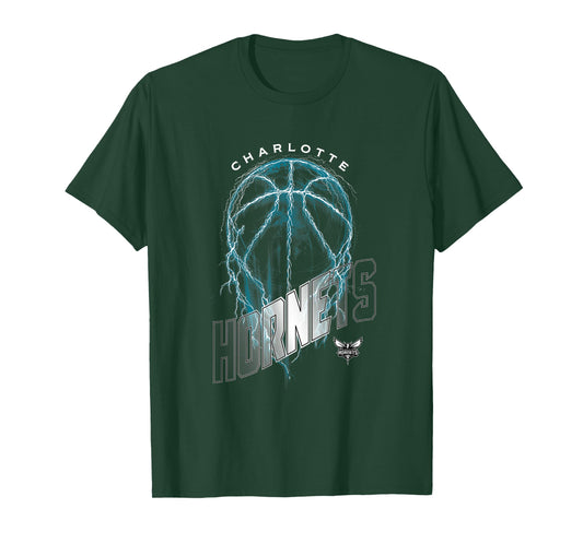 NBA Charlotte Hornets Lightning Bolt Basketball Logo T-Shirt