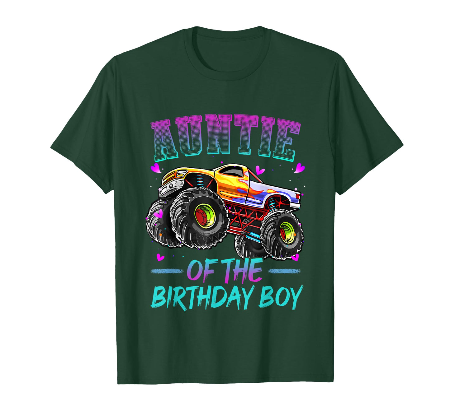 Auntie of the Birthday Boy Monster Truck Birthday T-Shirt