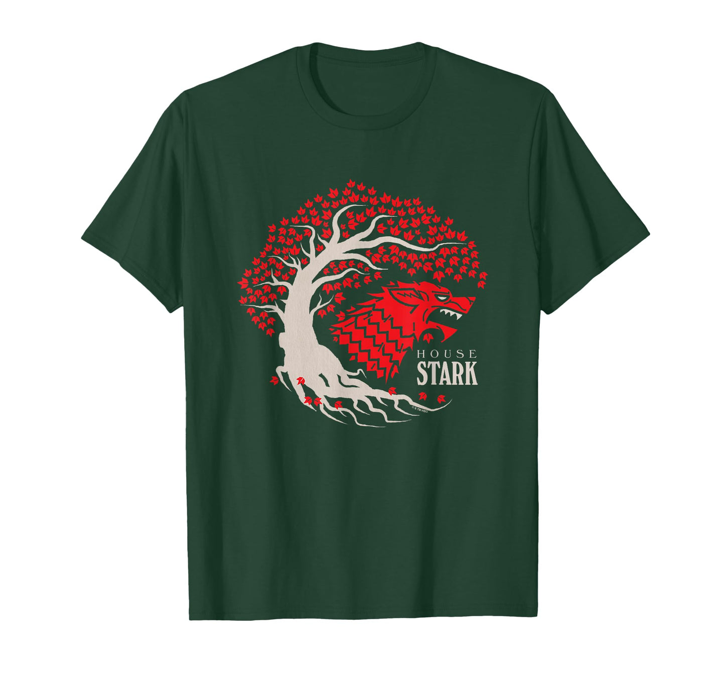 Game Of Thrones Iconic House Stark Epic Wolf Big Chest Logo T-Shirt