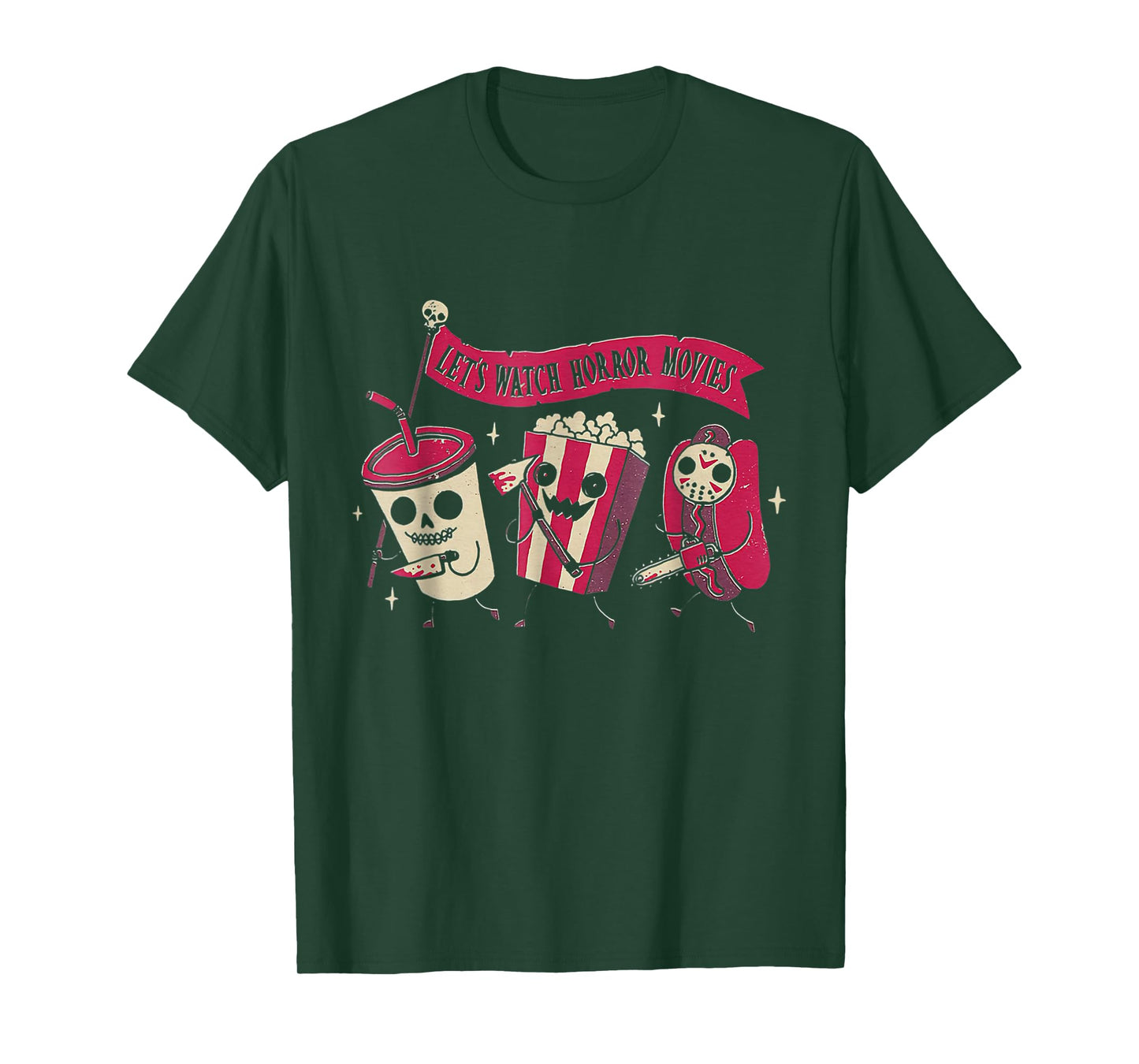 Let's Watch Horror Movies Funny Halloween Costume T-Shirt