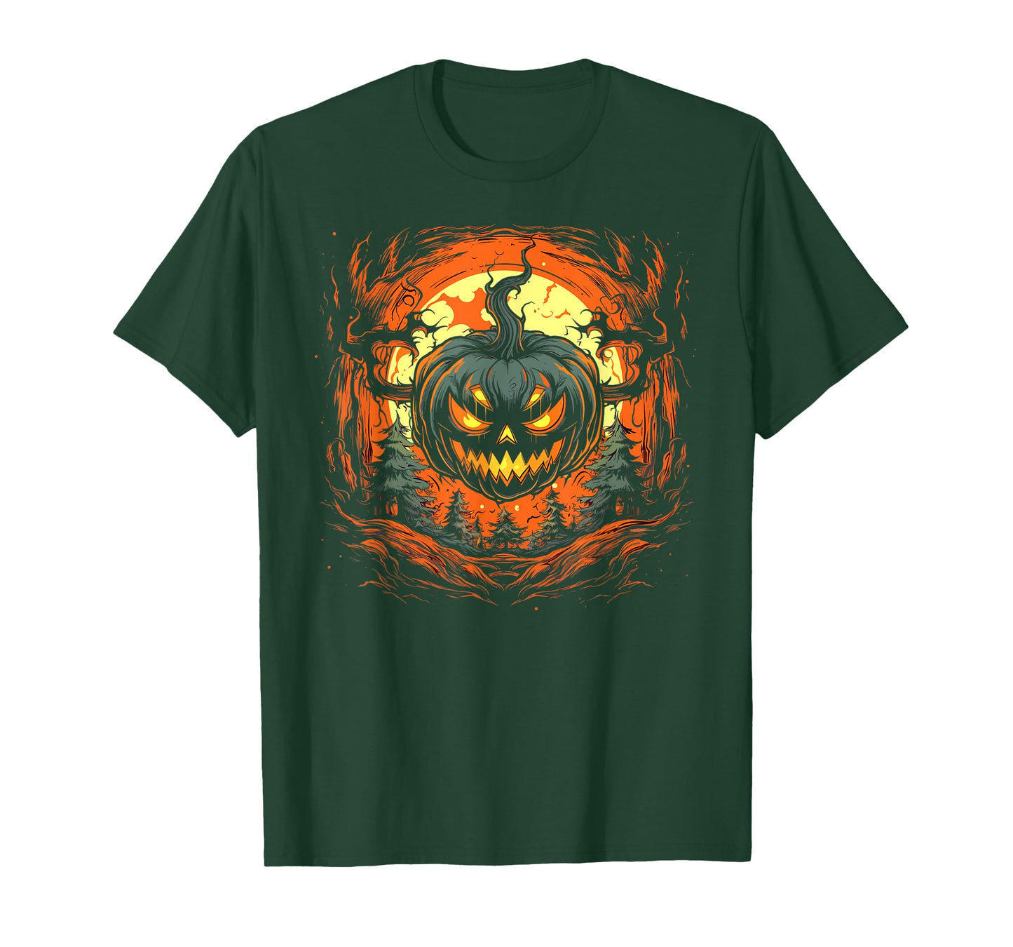Pumpkin Jack o Lantern Demon Monster Scary Halloween Graphic T-Shirt