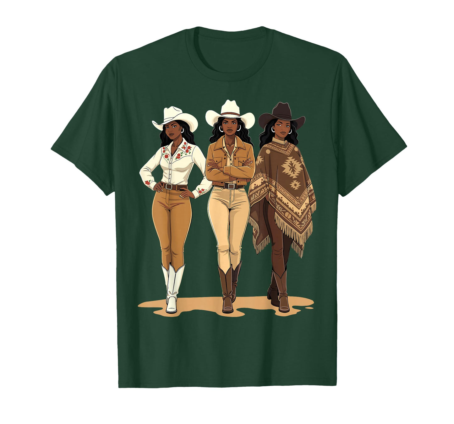 Black Cowgirl Melanin Western Rodeo T-Shirt