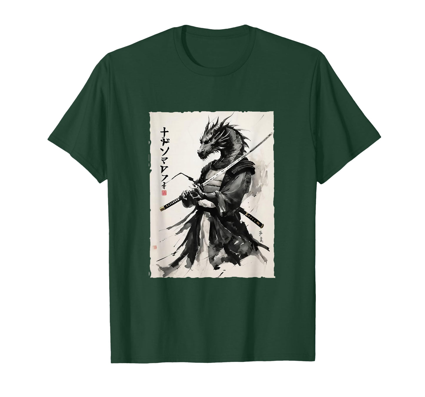 Samurai Dragon Vintage Ukiyo-e Warrior Art Graphic Dragon Ar T-Shirt