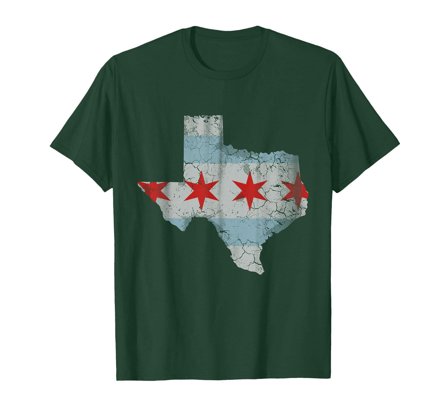 Texas Chicago Flag Vintage Distressed T-Shirt