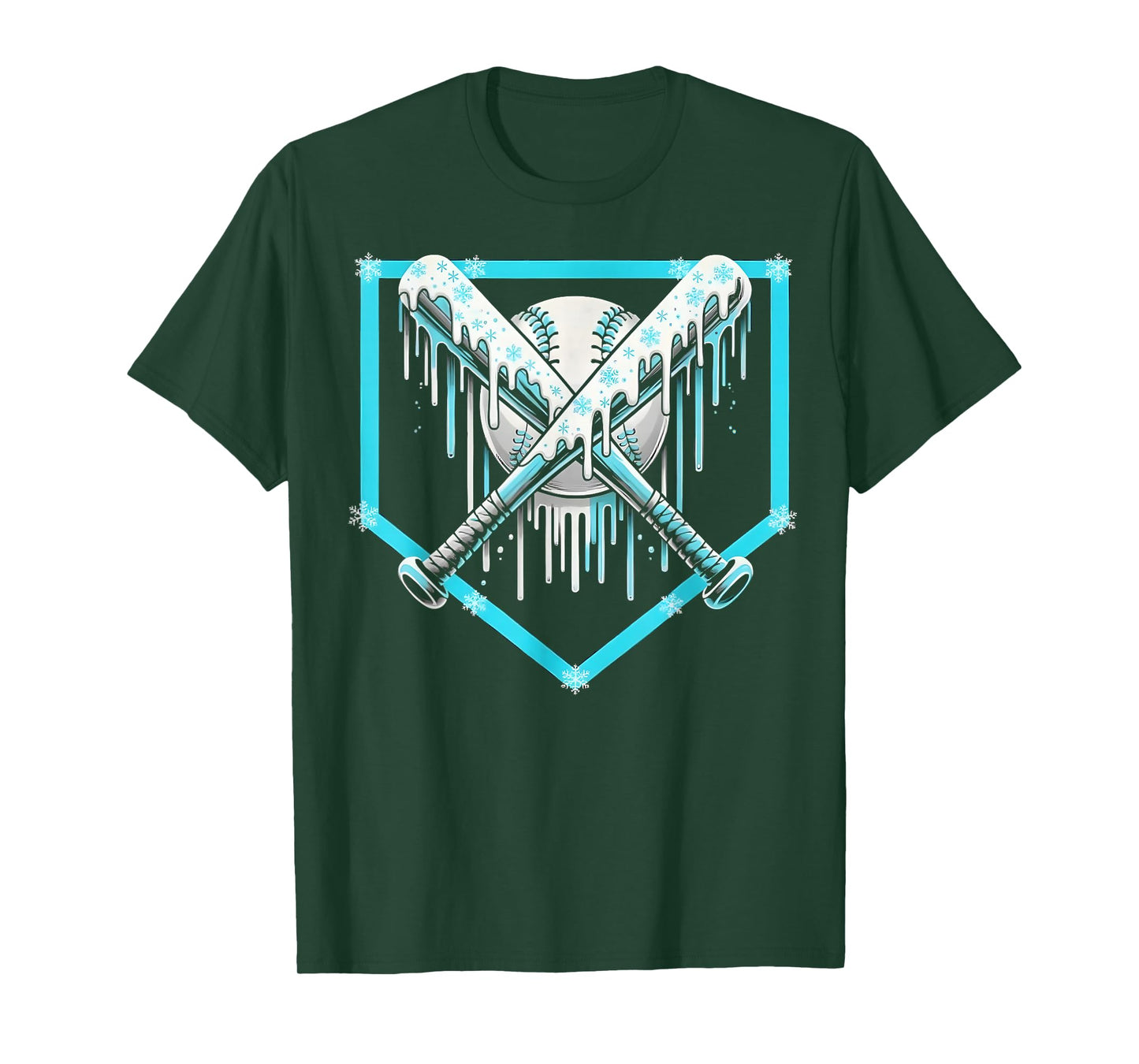 Ice Cream Baseball Drip Home Plate Bats Cool for Boys Youth T-Shirt