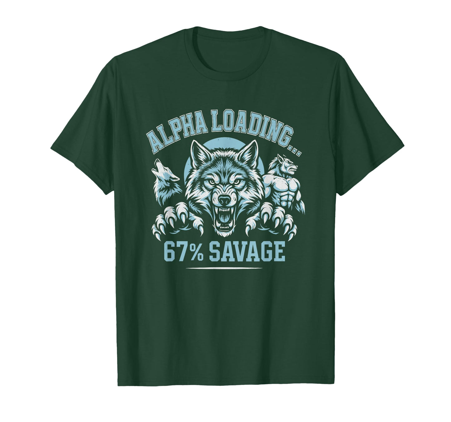 Alpha Wolf Loading 67 Savage Funny Gen Z Meme T-Shirt