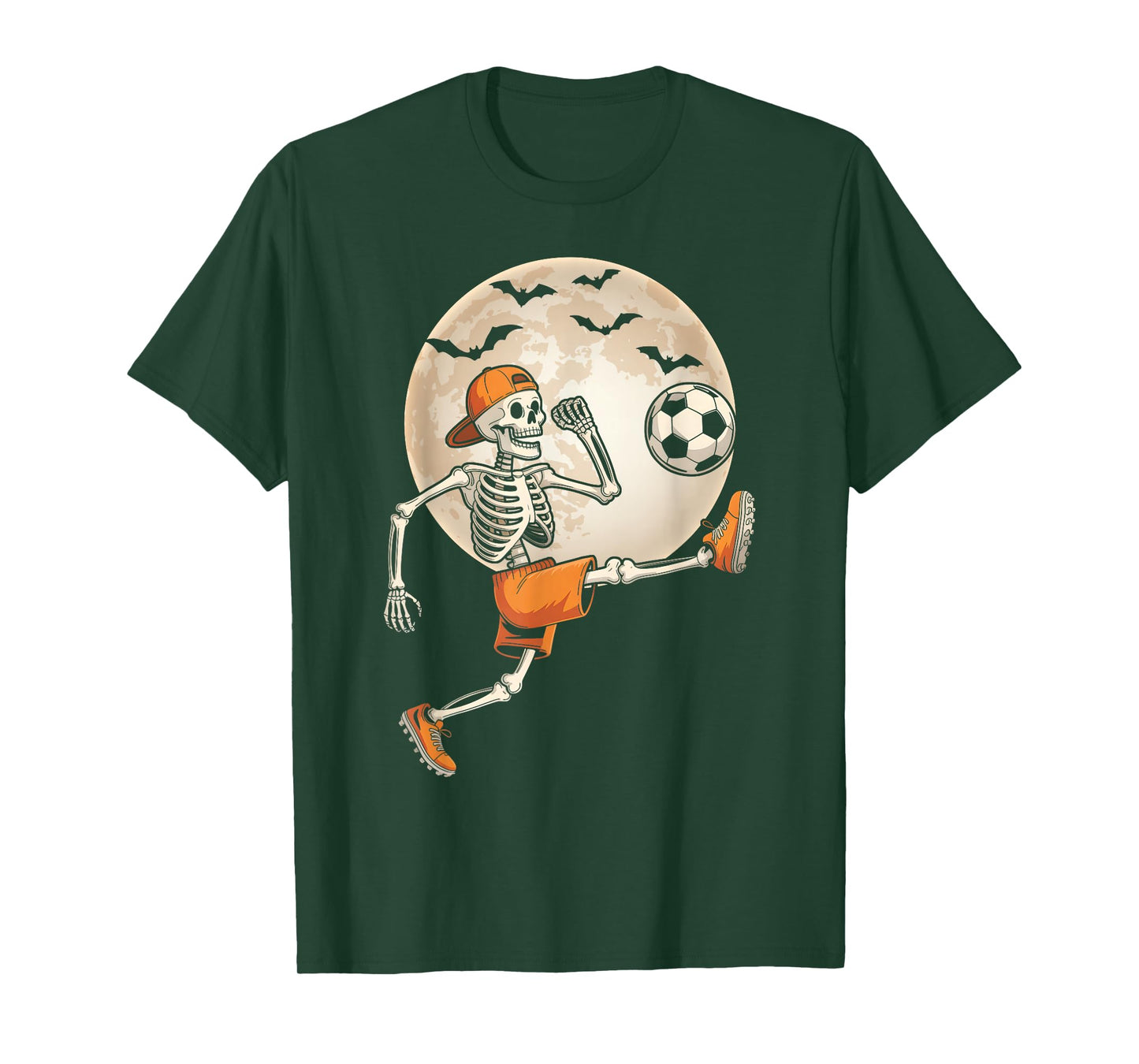 Funny Skeleton Soccer Halloween Costume Men Boys Kids T-Shirt