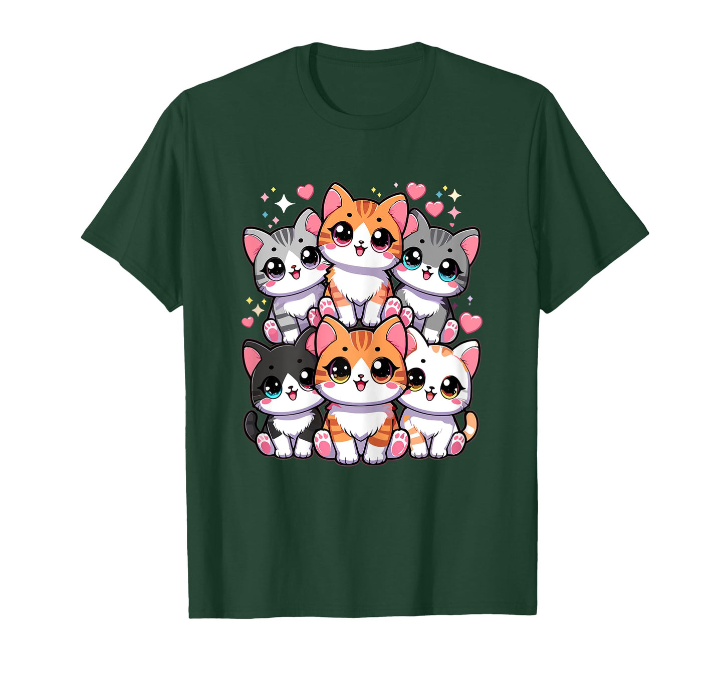 Cats Kawaii Funny Kitten Cat Women Kids T-Shirt
