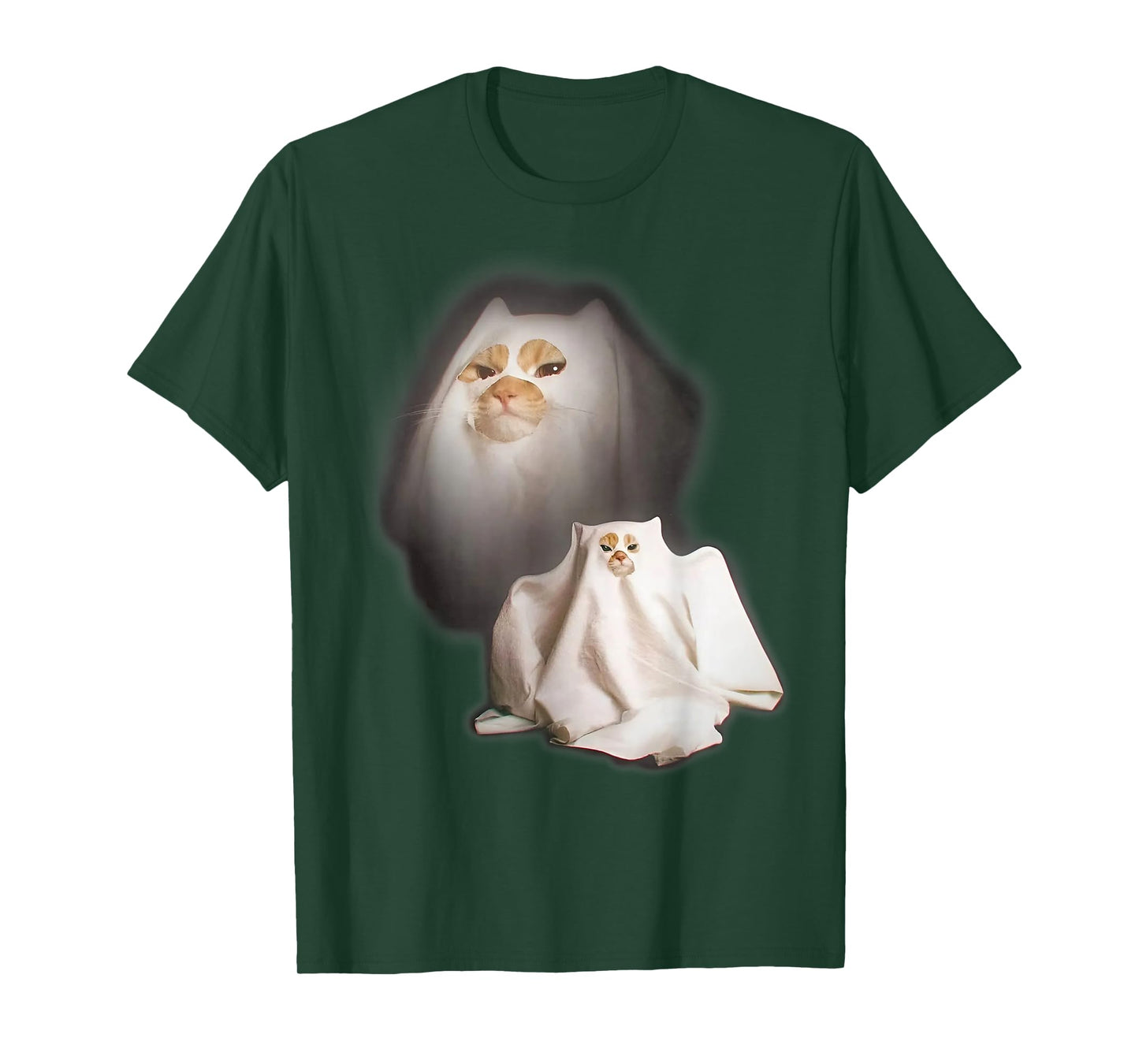 Ghost Cat Meme Funny Halloween Men Women Kids T-Shirt