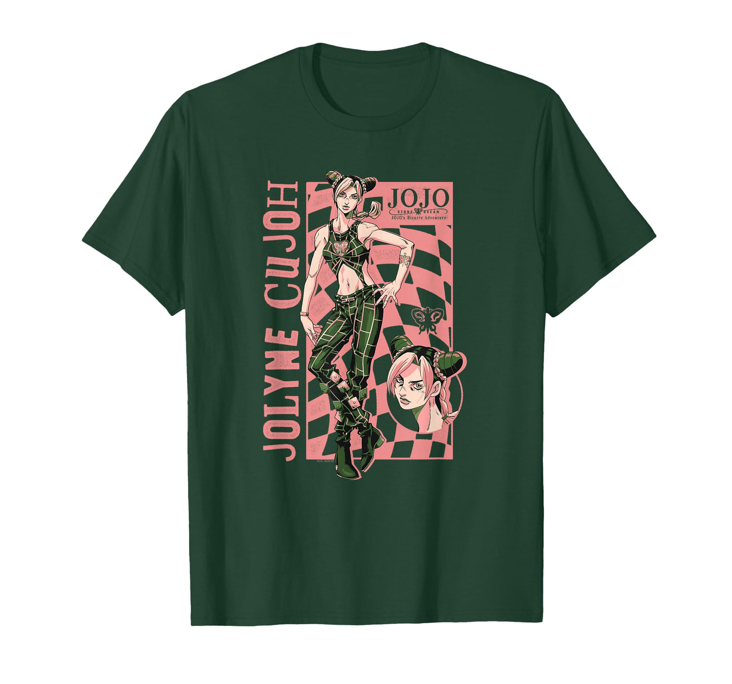 JoJo's Bizarre Adventure Jolyne Cujoh Checkerboard Anime T-Shirt