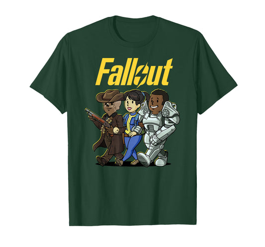 Fallout Character Cartoon Portraits TV Show T-Shirt