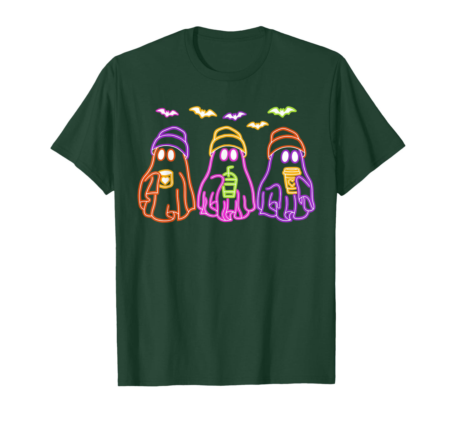 Ghost Drinking Coffee Funny Halloween Costume Coffee Lover T-Shirt