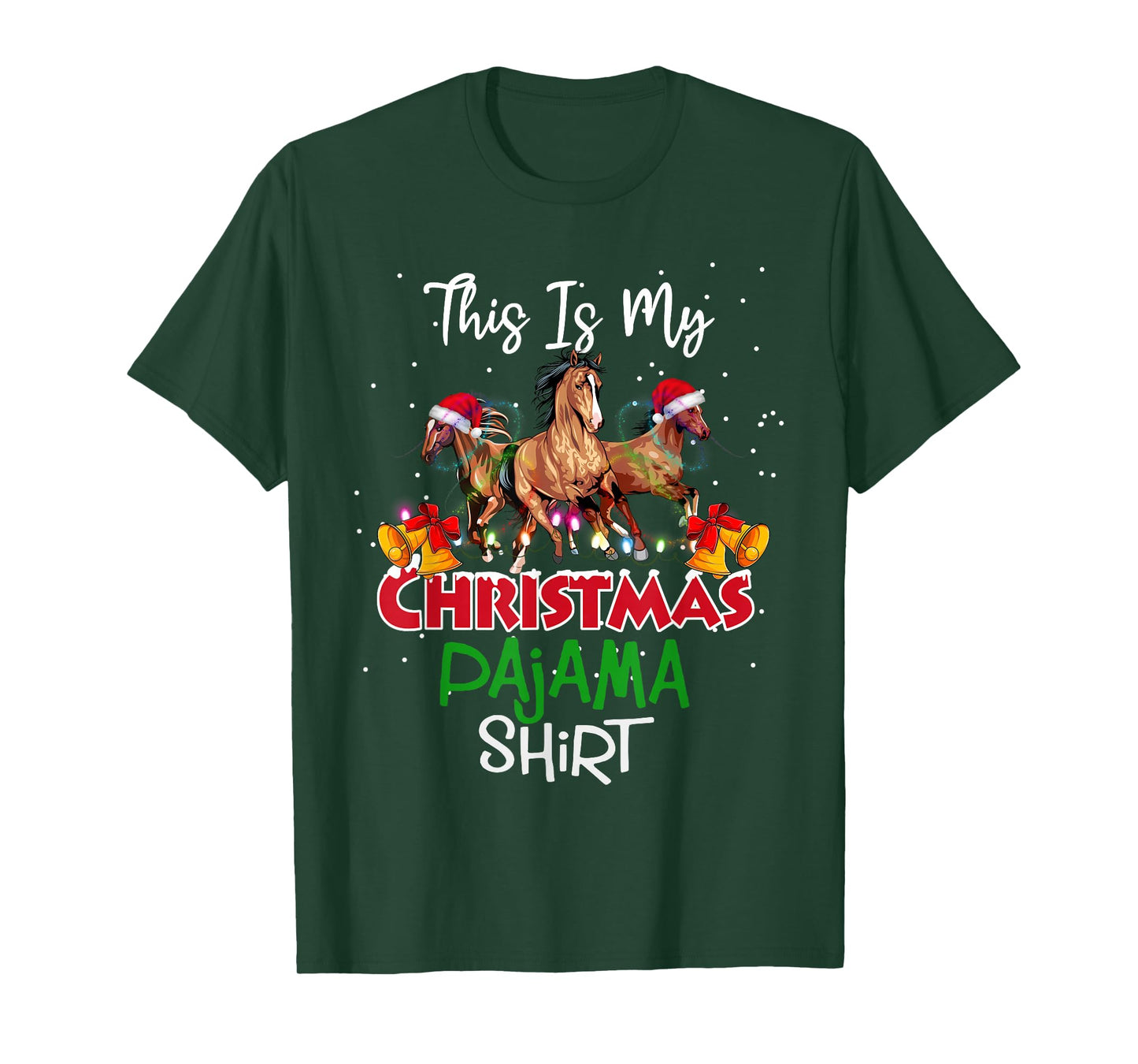 Horse Christmas Lights This is My Christmas Pajama T-Shirt