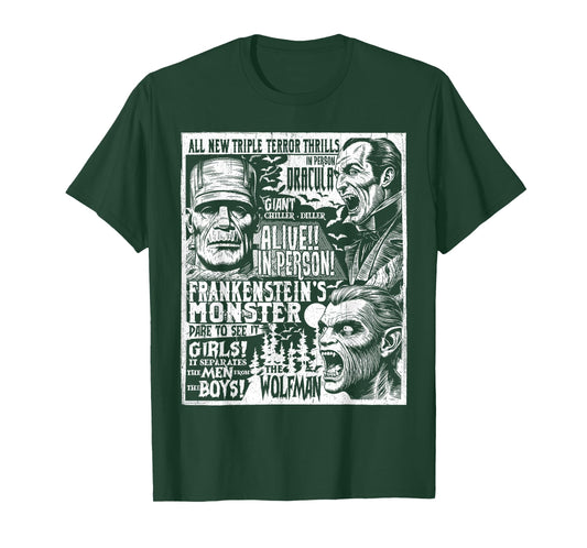 Vintage Horrorfest Movie Poster Terror Old Time Halloween T-Shirt