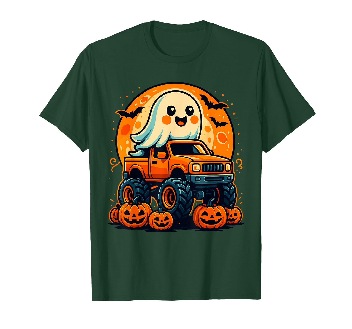 Cute Kawaii Ghost Monster Truck Costume, Kids Halloween T-Shirt