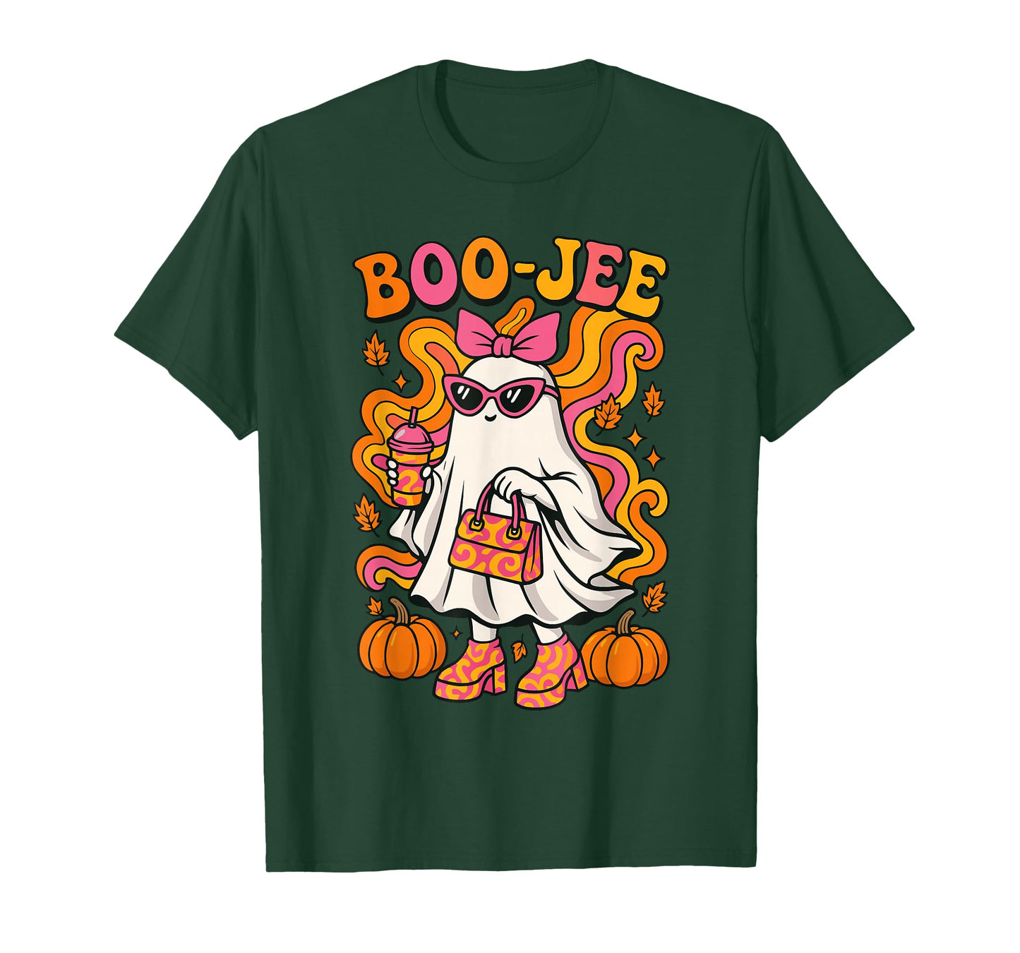 Boojee Halloween Shirt For Women, Cute Ghost Spooky Season T-Shirt